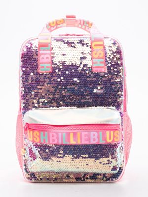 Billieblush logo-print sequinned backpack - Purple
