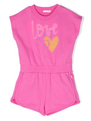 Billieblush Love-print sleeveless playsuit - Pink
