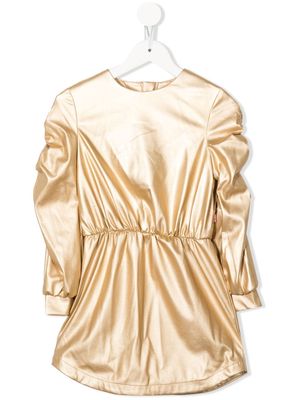 Billieblush metallic long-sleeved dress - Neutrals