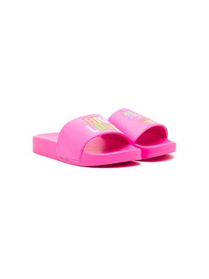 Billieblush motif-print flat slippers - Pink