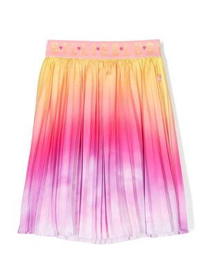 Billieblush pleated gradient-print midi skirt - Pink