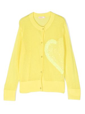 Billieblush sequin-detailing open-knit cardigan - Yellow