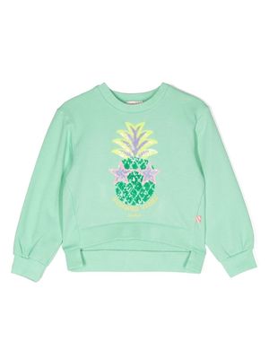 Billieblush sequin-embellished pineapple sweatshirt - Green