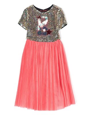 Billieblush sequin-embellished pleated dress - Pink