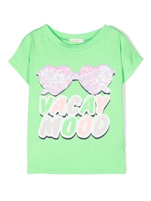 Billieblush sequin graphic-print T-shirt - Green