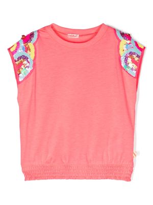 Billieblush sequined cap-sleeve T-shirt - Pink