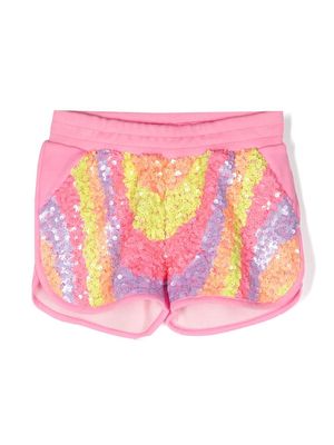 Billieblush sequinned French terry shorts - Pink
