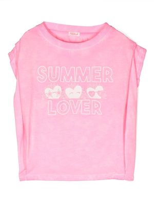 Billieblush slogan-print tank T-shirt - Pink