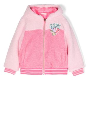 Billieblush slogan zipped hoodie - Pink