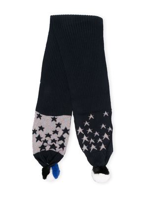 Billieblush star intarsia-knit scarf - Blue