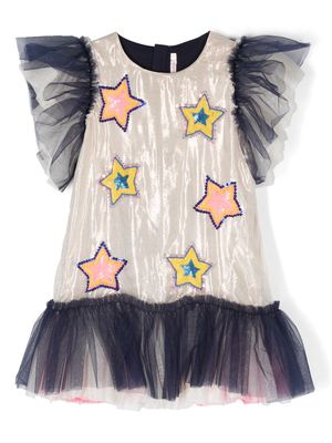 Billieblush star-patches dress - Neutrals