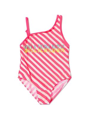 Billieblush striped one-shoulder swimsuit - Pink