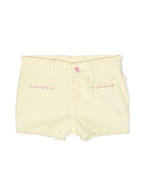 Billieblush stud-embellished raw-cut shorts - Yellow