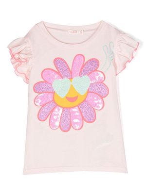 Billieblush sun-print cotton T-shirt - Pink