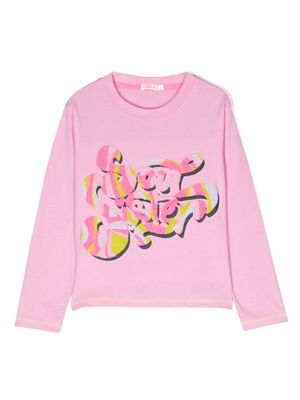 Billieblush text-print cotton T-shirt - Pink