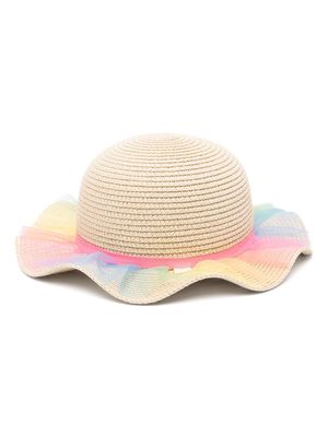 Billieblush tulle-appliqué sun hat - Neutrals