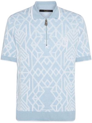 Billionaire abstract-pattern polo shirt - Blue