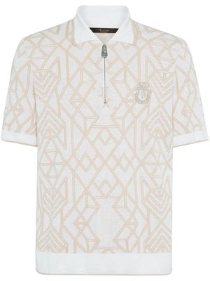 Billionaire abstract-pattern polo shirt - Neutrals