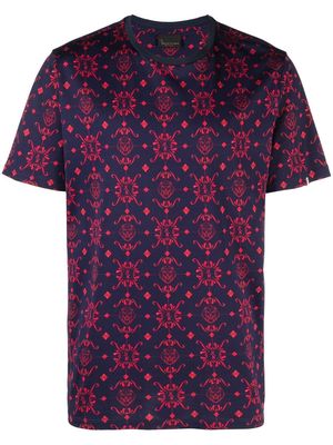 Billionaire baroque-print cotton T-Shirt - Blue