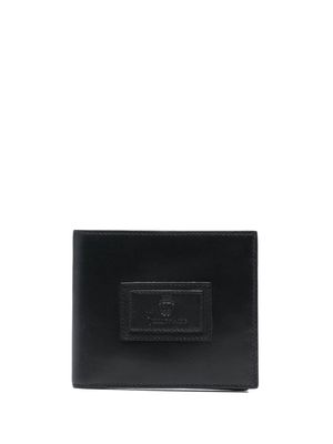 Billionaire bi-fold leather wallet - Black
