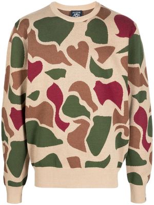 Billionaire Boys Club camouflage-pattern crew neck jumper - Brown