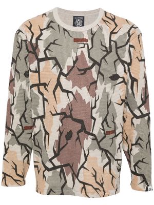 Billionaire Boys Club camouflage-print waffle-knit jumper - Neutrals