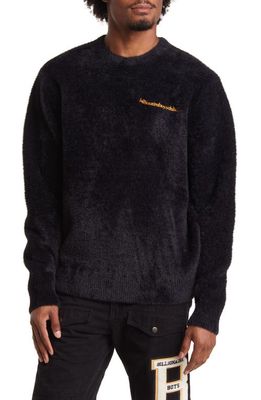 Billionaire Boys Club Embroidered Fuzzy Sweater in Black