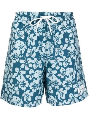 BILLIONAIRE BOYS CLUB floral-pattern logo-print shorts - Blue