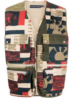 Billionaire Boys Club Fresh Water-print zipped waistcoat - Multicolour