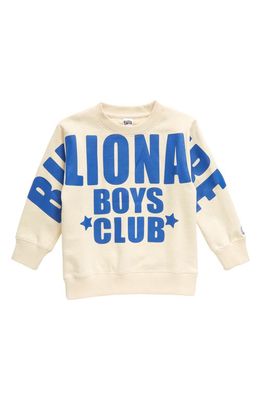 Billionaire Boys Club Kids' Coverage Cotton Blend Sweatshirt in Cloud Creme