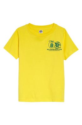 Billionaire Boys Club Kids' Recreation Cotton Graphic Tee in Empire Yellow