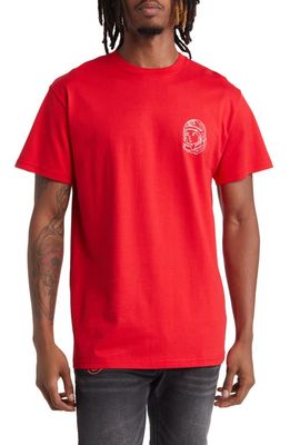Billionaire Boys Club Linework Astronaut Cotton Graphic T-Shirt in Red