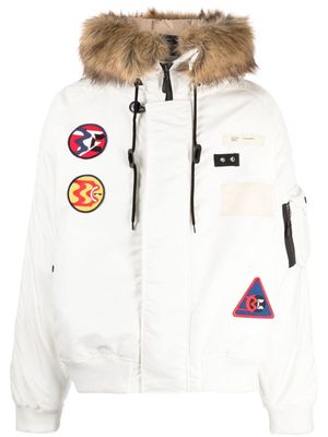 Billionaire Boys Club logo-appliqué padded jacket - White