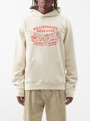 Billionaire Boys Club - Logo-print Cotton-jersey Hooded Sweatshirt - Mens - Beige Multi