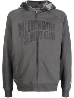 Billionaire Boys Club logo-print zip-up hoodie - Grey