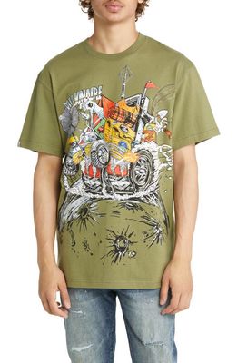 Billionaire Boys Club Moon Rover Cotton Graphic Tee in Loden Green