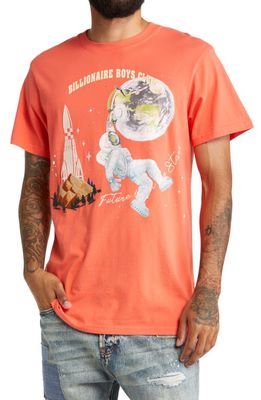 Billionaire Boys Club Moonlit Embroidered Cotton Graphic Tee in Hot Coral