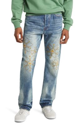 Billionaire Boys Club Nuclear Embroidered Straight Leg Jeans in X