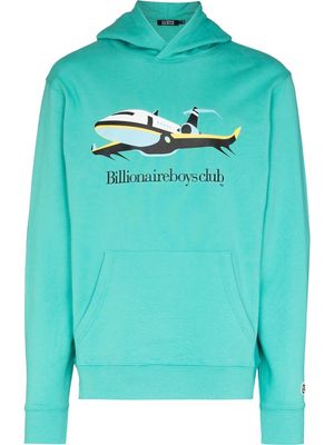 Billionaire Boys Club plane-print cotton hoodie - Blue