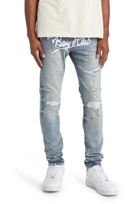 Billionaire Boys Club Script Distressed Stretch Jeans in Gamma