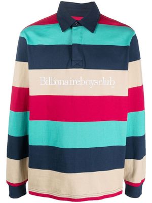 Billionaire Boys Club striped long-sleeve polo-shirt - Blue