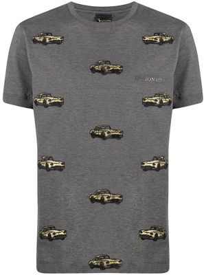 Billionaire car embroidery cotton T-shirt - Grey