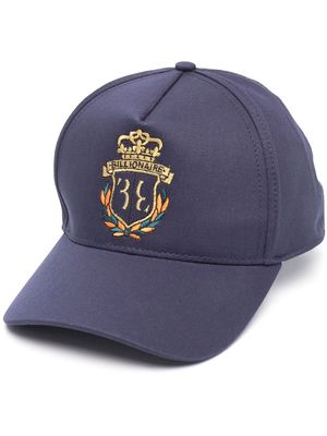 Billionaire crest-motif baseball cap - Blue