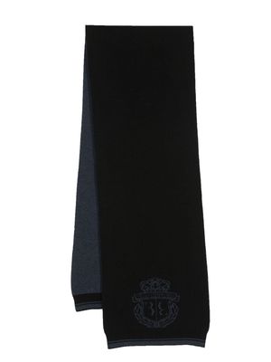 Billionaire crest-motif intarsia-knit scarf - Black