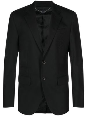 Billionaire crest-motif single-breasted blazer - Black