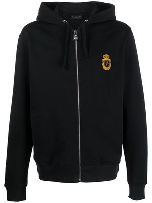 Billionaire crest-motif zipped hoodie - Black