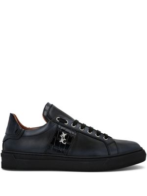 Billionaire crocodile-embossed leather sneakers - Black