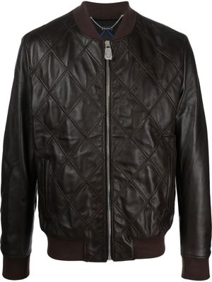 Billionaire Diamond leather bomber jacket - Brown