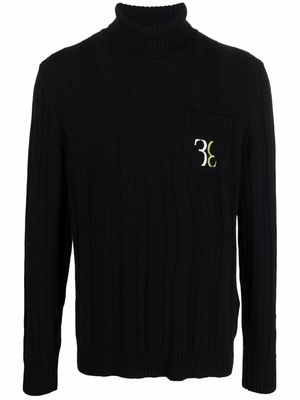 Billionaire Double B turtleneck knitted jumper - Black