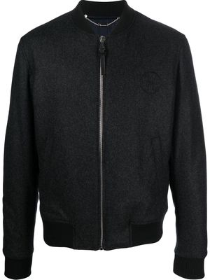 Billionaire embroidered-logo bomber jacket - Black